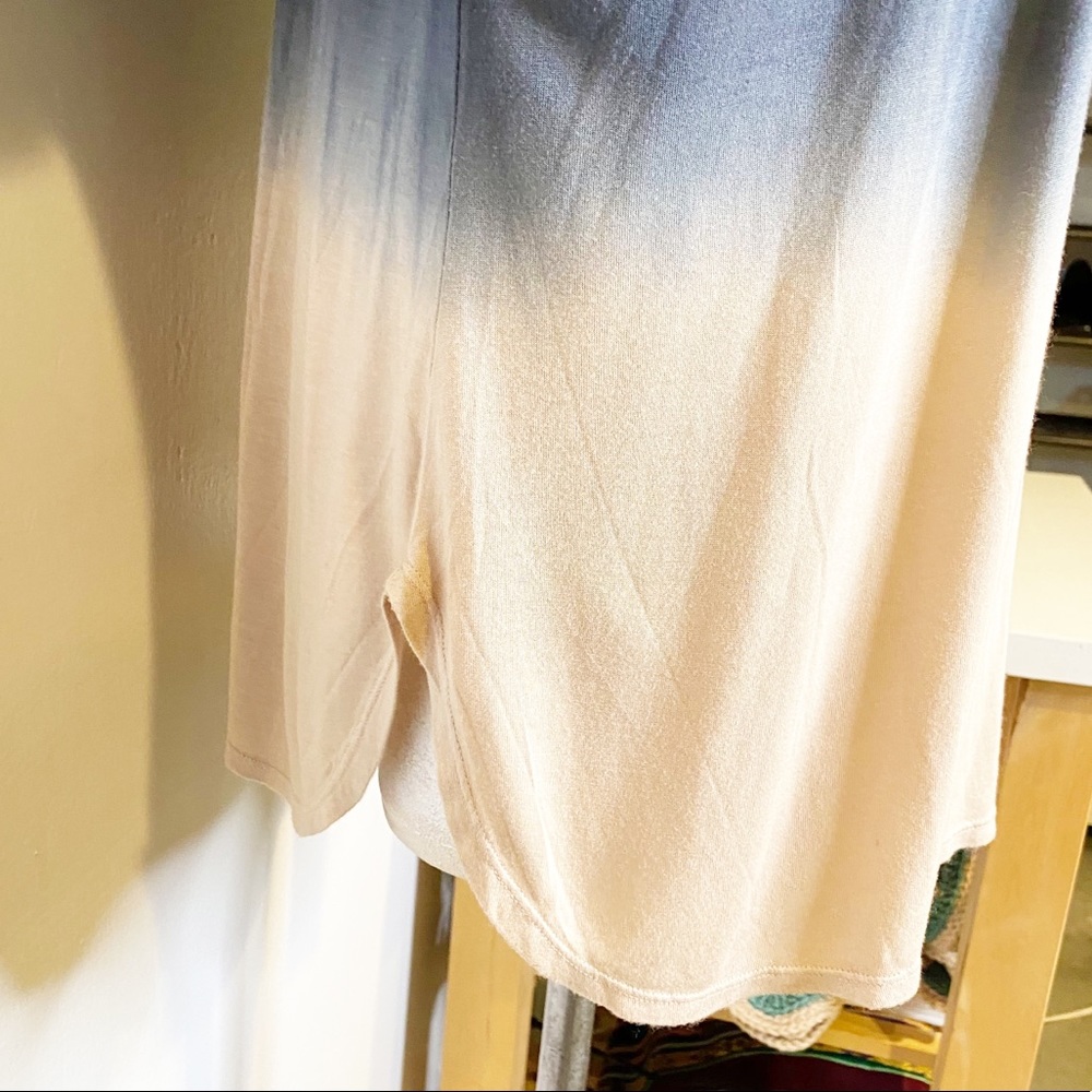 Young Fabulous & Broke | Dip Dye‎ Gradient Rayon Long Sleeve Tunic Top Sz. S - Picture 6 of 8